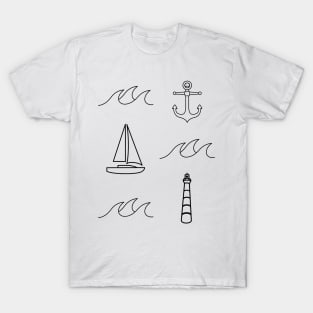 Sea themed pattern T-Shirt